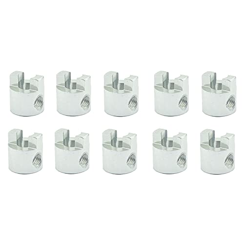 LAPOOH 10 Stück 4 mm Modellboot, Metallantrieb, Hundewelle, Krücke, Zubehör, Verbindungsstück, Paddelgabel für RC-Boot-Antriebswelle, Silber von LAPOOH