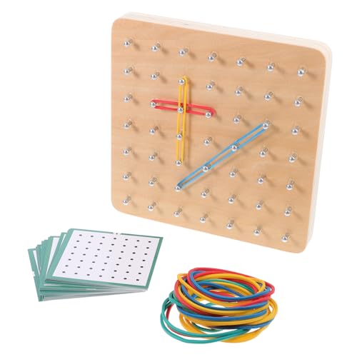 LAPYAPPE 1 Satz Steckbrett Geoboard aus Holz Bildungsspielzeug Pädagogisches Geoboard- mathematisches Lernspielzeug Holz steckplatte mathematisches Geoboard Weiß von LAPYAPPE