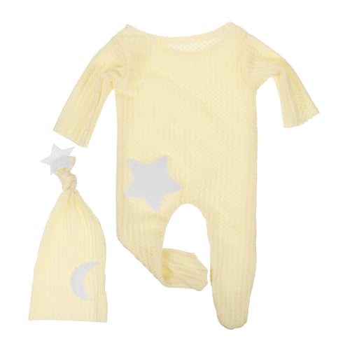 LAPYAPPE 1 Set Stern Mond Fotoshooting Kostüm Neugeborenen Fotoshooting Outfits Neugeborenen Fotografie Requisiten Outfits Fotoshooting Outfit Für Jungen Stricken von LAPYAPPE