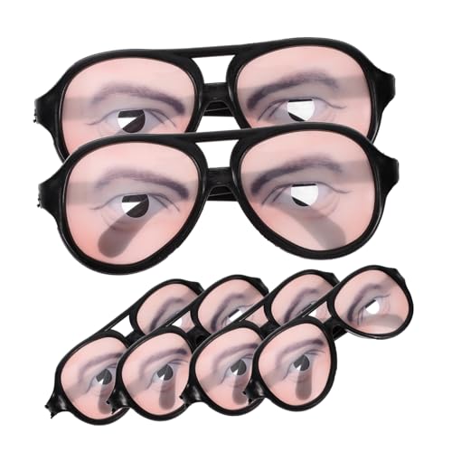 LAPYAPPE 6 Stück Partybrille Halloween-streichbrille Spaß Halloween-gläser-partygeschenk Seltsam Lustig Halloween-brille-stütze Verrückt Komische Brille Auge Brille Verkleiden Led Black Abs von LAPYAPPE