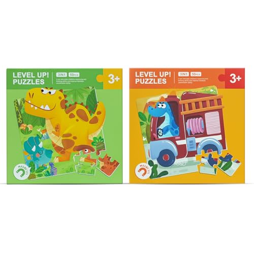 LARCIVELLE 3 in 1 Magnetische Puzzle für Kinder Beschäftigung Autofahrt Flugzeug Resise Spielzeug Magnetspiel für Kinder ab 3 Jahren Tiere und Verkehr Set PMANMB03D von LARCIVELLE