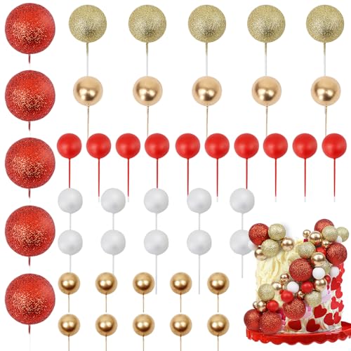 LARDUX 45 Stück Kugel-Kuchenaufsätze – Back-Kuchendekorationen DIY Mini-Ballon-Cupcake-Einsatz für Geburtstagsparty, Babyparty, Hochzeit, Rotgold LARDUX 45 Stück Kugel-Kuchenaufsätze – Back-Kuchendekorationen DIY Mini-Ballon-Cupcake-Einsatz für Geburtstagsparty, Babyparty, Hochzeit, Rotgold von LARDUX