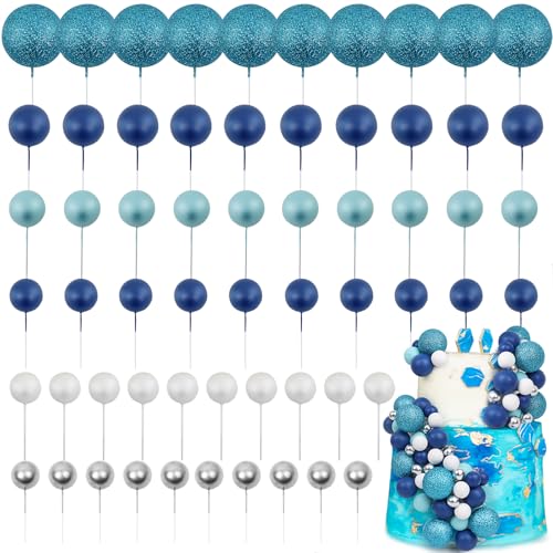 LARDUX 60 PCS Tortendeko Kugel - Backen Kuchen Dekorationen DIY Mini Ballon Cupcake Einsatz für Kinder Junge Geburtstag Party Baby Dusche Hochzeit von LARDUX