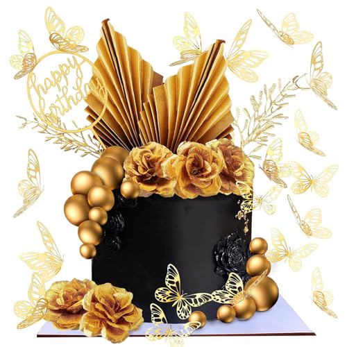 LARDUX 43 Stück Boho Tortendeko - Gold Torten Deko Kugel Palmblätter Schmetterling DIY Kuchendekoration Tortendeko Blumen Tortenaufsatz für Hochzeit Geburtstag Babyparty LARDUX 43 Stück Boho Tortendeko - Gold Torten Deko Kugel Palmblätter Schmetterling DIY Kuchendekoration Tortendeko Blumen Tortenaufsatz für Hochzeit Geburtstag Babyparty von LARDUX