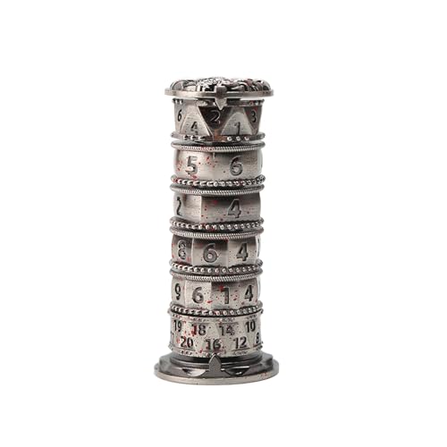 Würfelturm-Spinner 7-in-1 Pagoden-Würfelkreisel D4 D6 D8 D10 D12 D20 D% für Dungeons und Drachen, metallischer Würfelturm für Rollenspiele, Tischspiele von LASIEYO