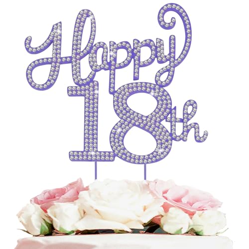 Tortenaufsatz "Happy 18th Birthday", violett, Strasssteine, 18. Geburtstag, Jahrestag, Geburtstagsparty, Metall, glitzernde Tafelaufsätze. Tortenaufsatz "Happy 18th Birthday", violett, Strasssteine, 18. Geburtstag, Jahrestag, Geburtstagsparty, Metall, glitzernde Tafelaufsätze. von LASKYER
