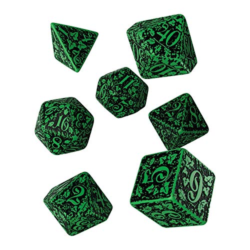 Q-Workshop FOR15 - Forest 3D Green & black Dice Set (7) von Q Workshop