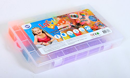 Flypop's - Koffer mit 2400 Gummibändern und Zubehör - Freizeitgestaltung - 038613 - Mehrfarbig - Kunststoff - Schmuck - Kinderspielzeug - Armband - 29 cm x 14 cm - Ab 6 Jahren. von Flypop's