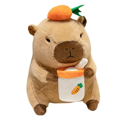 Capybara Plüsch | Capybara Plüsch gefülltes Capybara Spielzeug | 1,8-Zoll-Kissen-Plüschspielzeug | Süßes Capybara-Plüschtier mit Früchte- und Milchtee, Heimdekoration von LATAFA