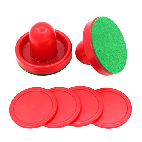 LATAFA Airhockey-Pusher-Pucks, Airhockey-Paddel, Torgriff-Paddel, dickere Airhockey-Pucks, Torgriff-Paddel-Ersatzzubehör für Spieltische, 2 Stück Putter und 4 Stück Puck-Teile von LATAFA