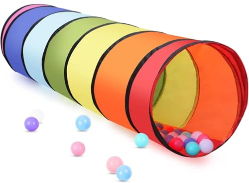 LATERN 180CM Spieltunnelzelt für Kinder, 46CM Runder Öffnung Babytunnel Bunter Pop-Up Kriechtunnel Zusammen Klappbares Zeltgeschenk für Jungen Mädchen Haustiere Spielen Drinnen Draußen Garten Spiel LATERN 180CM Spieltunnelzelt für Kinder, 46CM Runder Öffnung Babytunnel Bunter Pop-Up Kriechtunnel Zusammen Klappbares Zeltgeschenk für Jungen Mädchen Haustiere Spielen Drinnen Draußen Garten Spiel von LATERN