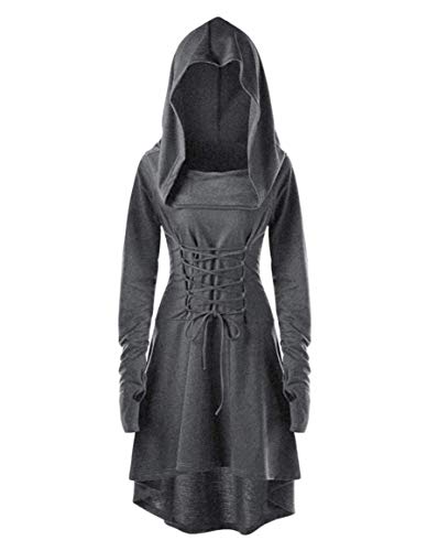 LATH.PIN Damenkostüm Cosplay für Halloween Karneval Partit Mit Kapuze Gürtel Mittelalter Vintage Asymmetrischer Elastischer Ärmel LATH.PIN Damenkostüm Cosplay für Halloween Karneval Partit Mit Kapuze Gürtel Mittelalter Vintage Asymmetrischer Elastischer Ärmel von LATH.PIN