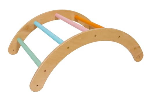 LATRANS 3er Set Kletterdreieck mit Rutsche und Kletterbogen - Indoor-Klettergerüst für Kleinkinder ab 1 Jahr - Pikler-inspiriertes Kletterspielzeug (Nur Bogen Pastell Farbe) von LATRANS