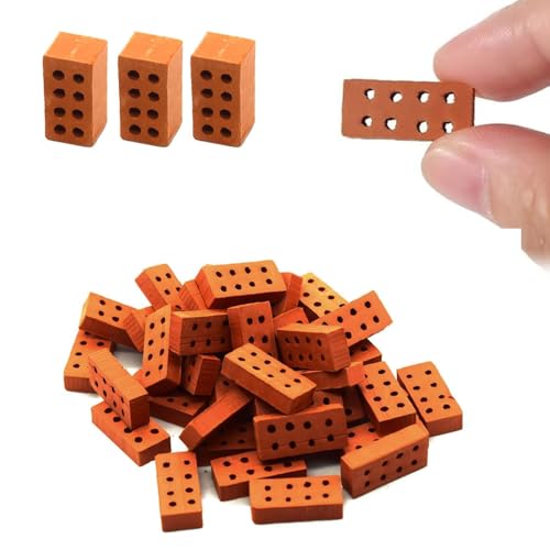LATRAT 50 Stück Miniatur Ziegelsteine, rote architektonische Dekoration des Ziegelmodells für DIY Puppenhaus Garten Dekoration, 0,79 x 0,39 x 0,4 Zoll LATRAT 50 Stück Miniatur Ziegelsteine, rote architektonische Dekoration des Ziegelmodells für DIY Puppenhaus Garten Dekoration, 0,79 x 0,39 x 0,4 Zoll von LATRAT