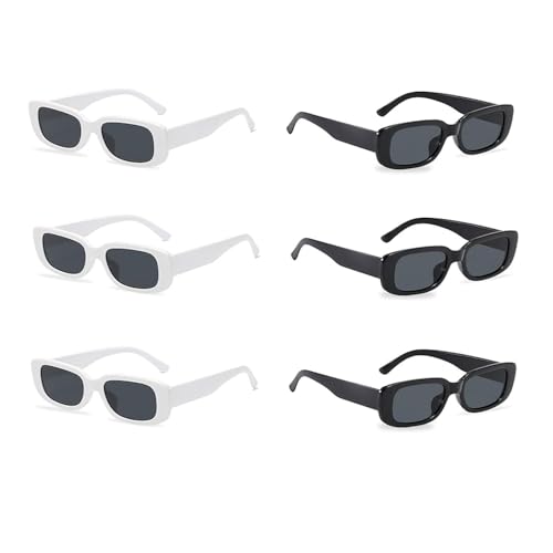 LATRAT 6 Stücke Vintage-Sonnenbrille Für Damen Und Herren，party Sonnenbrillen Retro Brille Set Mit Uv400 von LATRAT