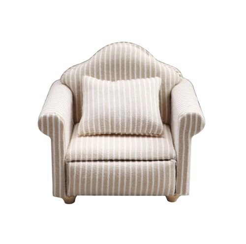LATRAT Puppenhaus Sofa, 1:12 Puppenhaus Miniatur Möbel Modell Tuch Blumenmuster Couch Sessel Sofa Mit Kissen, Zubehör Blumenmuster Mini Möbel Sofa Set mit Rückenkissen, Weiß LATRAT Puppenhaus Sofa, 1:12 Puppenhaus Miniatur Möbel Modell Tuch Blumenmuster Couch Sessel Sofa Mit Kissen, Zubehör Blumenmuster Mini Möbel Sofa Set mit Rückenkissen, Weiß von LATRAT