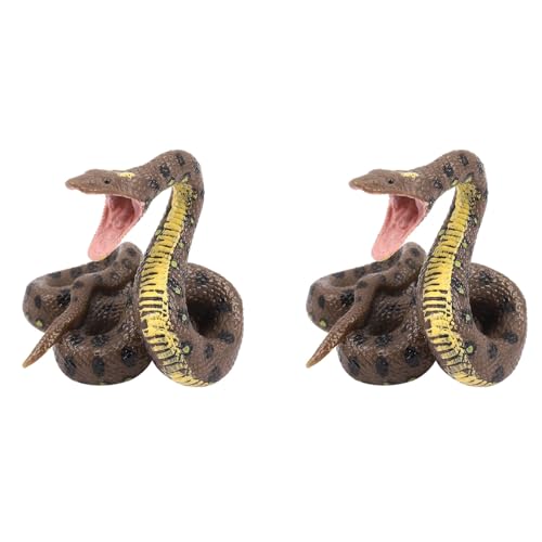 LAUGHERER 2X Kinder Spielzeug Schlange Modell Simulation Reptil Riesen Python Big Python Wild Tier Schlange Modell von LAUGHERER