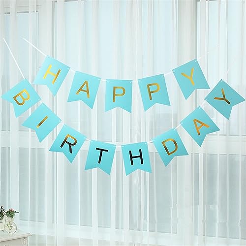 1 x "Happy Birthday"-Banner, rotgoldenes Konfetti-Ballon, Babyparty, Geburtstagsparty-Dekorationen, Jungen, Mädchen, Kinder, Partygeschenke, Geburtstagsdekoration für Mädchen (3 mm Schaft) von LAUOFSHA