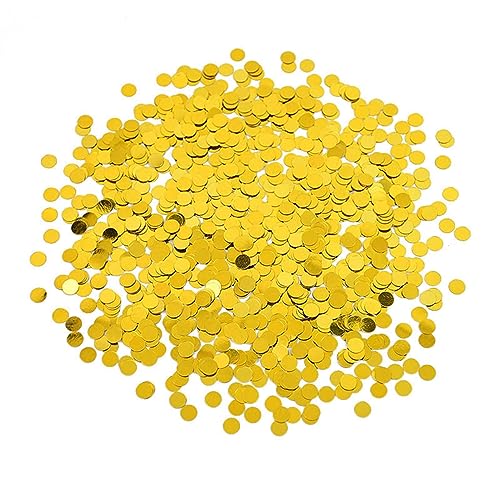 15 g/Beutel, 6 mm, runde Pailletten, Streusel, Roségold, Silber, Blau, Acryl, Tischstreuung, Hochzeitsdekoration, Sprühkonfetti, Basteln, Geburtstagsdekoration für Mädchen (Z02 Gold) von LAUOFSHA