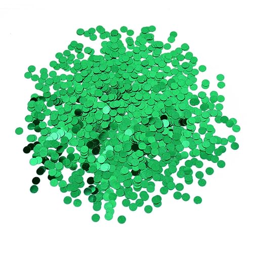 15 g/Beutel, 6 mm, runde Pailletten, Streusel, Roségold, Silber, Blau, Acryl, Tischstreuung, Hochzeitsdekoration, Sprühkonfetti, Basteln, Geburtstagsdekoration für Mädchen (Z05 Grün) von LAUOFSHA