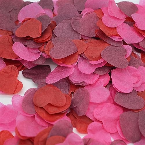 2,5 cm, 1000 Stück Herzform, mehrfarbig, Papier-Konfetti-Ballonfüller, Tischdekoration, Verlobung, Veranstaltung, Partyzubehör, Geburtstagsdekoration für Mädchen (M08) von LAUOFSHA