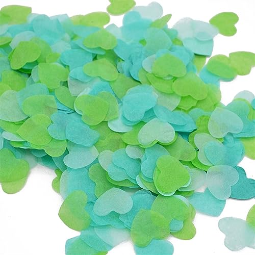 2,5 cm, 1000 Stück Herzform, mehrfarbig, Papier-Konfetti-Ballonfüller, Tischdekoration, Verlobung, Veranstaltung, Partyzubehör, Geburtstagsdekoration für Mädchen (M09) von LAUOFSHA