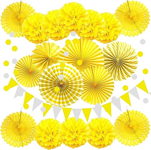 21-teiliges buntes Papierfächer-Set für Weihnachten, Halloween, Hochzeit, Babyparty, Geburtstagsparty, Heimdekoration, Geburtstagsdekoration für Mädchen (HT-A41-10) von LAUOFSHA