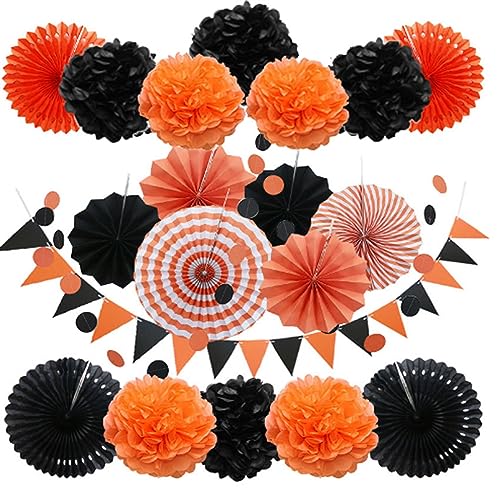 21-teiliges buntes Papierfächer-Set für Weihnachten, Halloween, Hochzeit, Babyparty, Geburtstagsparty, Heimdekoration, Geburtstagsdekoration für Mädchen (HT-A41-3) von LAUOFSHA
