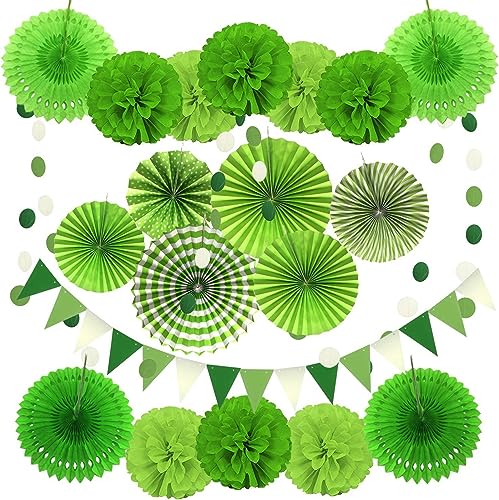 21-teiliges buntes Papierfächer-Set für Weihnachten, Halloween, Hochzeit, Babyparty, Geburtstagsparty, Heimdekoration, Geburtstagsdekoration für Mädchen (HT-A41-8) von LAUOFSHA