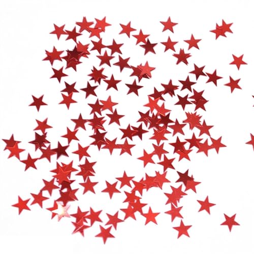 6 mm/10 mm bunte helle goldene Sterne, Acryl-Konfetti, Hochzeit für Ballon, Neujahr, Hochzeit, Geburtstag, Party, Tischdekoration, Geburtstagsdekoration für Mädchen (SC04 Rot, 6 mm, 3000 Stück) von LAUOFSHA