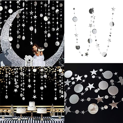 Glitzer-Papier, 4 m, Glitzer-Papier, schwarz-goldfarben, glitzernd, kleiner Stern, Kreis, Party-Girlande, Luftschlangen, Banner, Hochzeit, Geburtstag, Babyparty, EID-Dekoration, Geburtstagsdekoration Glitzer-Papier, 4 m, Glitzer-Papier, schwarz-goldfarben, glitzernd, kleiner Stern, Kreis, Party-Girlande, Luftschlangen, Banner, Hochzeit, Geburtstag, Babyparty, EID-Dekoration, Geburtstagsdekoration von LAUOFSHA