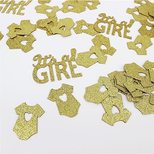 Glitzerndes Konfetti, goldfarben, rosa, blau, kleine Kleidung, Hochzeit, Babyparty, erster Geburtstag, Tischdekoration, Geburtstagsdekoration für Mädchen (Goldmädchen) von LAUOFSHA