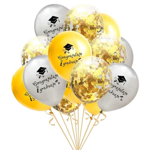 Partydekoration, Banner für Abschlussfeier, Papiergirlande, schwarzer Doktorhut, Schule 2023, Congrats Grad, Party-Banner, Geburtstagsdekoration für Mädchen (S01–15 Stück) von LAUOFSHA