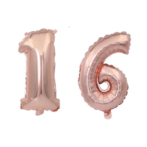 Rose Gold Star Sweet 16th Birthday Decorations for Girls 16 Years Old Happy Birthday Baloons 16st Dot Garland Hanging Bunting Birthday Decoration for Girls (16. Ballons) von LAUOFSHA