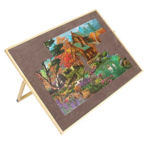 LAVIEVERT Adjustable Wooden Puzzle Board Easel Non-Slip Felt Surface Puzzle Table Accessory for Up to 1,500 Pieces Puzzles von LAVIEVERT