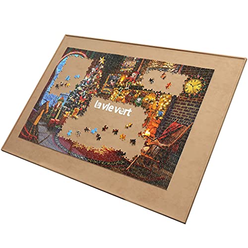 LAVIEVERT Holzpuzzle-Brett, Puzzle-Aufbewahrung, Puzzle-Sparer mit Rutschfester Oberfläche für bis zu 1500 Teile - Khaki LAVIEVERT Holzpuzzle-Brett, Puzzle-Aufbewahrung, Puzzle-Sparer mit Rutschfester Oberfläche für bis zu 1500 Teile - Khaki von LAVIEVERT