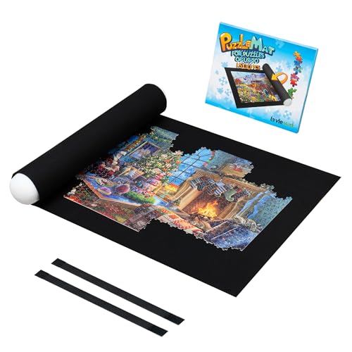 Lavievert Puzzle-Rollenmatte/Puzzle-Aufbewahrung/Puzzle-Sparer/Puzzle-Speichersystem/Puzzleunterlage/Puzzlematte, umweltfreundliches Material, Puzzles bis zu 1500 Stück aufbewahren von LAVIEVERT