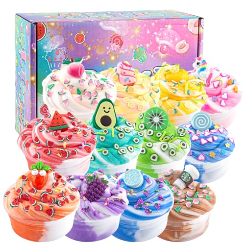 12 Pack Butterschleim, zweifarbiges, Flauschiges Schleimset für Mädchen & Jungen, weiches & antihaftbeschichtetes Spielzeug zum Stressabbau, Geschenkidee für Geburtstag Ostern Weihnachten Neujahr 831 12 Pack Butterschleim, zweifarbiges, Flauschiges Schleimset für Mädchen & Jungen, weiches & antihaftbeschichtetes Spielzeug zum Stressabbau, Geschenkidee für Geburtstag Ostern Weihnachten Neujahr 831 von LAWOHO