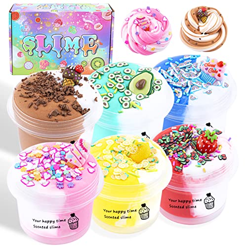 6 Pack Butterschleim, zweifarbiges, Flauschiges Schleimset für Mädchen & Jungen, weiches & antihaftbeschichtetes Spielzeug zum Stressabbau, Geschenkidee für Geburtstag Ostern Weihnachten Neujahr 829 6 Pack Butterschleim, zweifarbiges, Flauschiges Schleimset für Mädchen & Jungen, weiches & antihaftbeschichtetes Spielzeug zum Stressabbau, Geschenkidee für Geburtstag Ostern Weihnachten Neujahr 829 von LAWOHO
