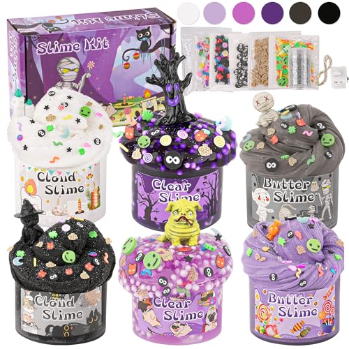 LAWOHO 6 Stück Lila und Schwarzes Slime Set mit Fluffy Cloud Wolkenschleim, Clear Slime & Butter Schleim, Schleim Kinder Geburtstags Halloween Mitgebsel Mädchen und Jungen LAWOHO 6 Stück Lila und Schwarzes Slime Set mit Fluffy Cloud Wolkenschleim, Clear Slime & Butter Schleim, Schleim Kinder Geburtstags Halloween Mitgebsel Mädchen und Jungen von LAWOHO