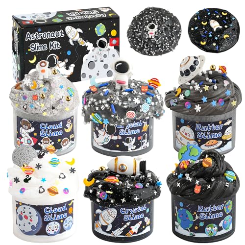 LAWOHO 6 Stück Galaxy Slime Set - Fluffy Cloud Wolkenschleim, Butter Schleim & Clear Slime, Crunchy Slime für Kinder, Kindergeburtstag Mitgebsel Halloween Weihnachten Geschenke für Mädchen & Jungen LAWOHO 6 Stück Galaxy Slime Set - Fluffy Cloud Wolkenschleim, Butter Schleim & Clear Slime, Crunchy Slime für Kinder, Kindergeburtstag Mitgebsel Halloween Weihnachten Geschenke für Mädchen & Jungen von LAWOHO