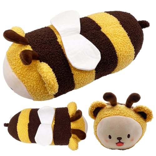 LAjuu Stofftier Biene Plüschtier,Bienen Kissen Kinder,Plüschtierspielzeug,Cartoon Fliegende Biene Soft Toy für Mädchen,Kindertag Geschenk Kuschel Plüschtier Kissen Puppe,30cm von LAjuu