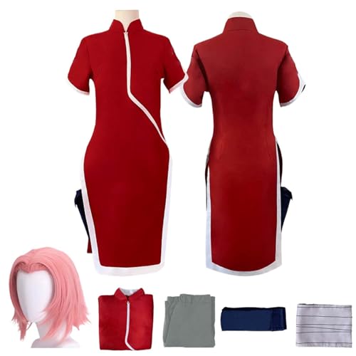 LBKHNRT Anime Cosplay Kostüm Haruno S’akura Rollenspiel-Outfit mit Perückenkleid Zubehör-Set Halloween Comic Con Party Karneval Uniform für Erwachsene Kinder Unisex Anzug LBKHNRT Anime Cosplay Kostüm Haruno S’akura Rollenspiel-Outfit mit Perückenkleid Zubehör-Set Halloween Comic Con Party Karneval Uniform für Erwachsene Kinder Unisex Anzug von LBKHNRT