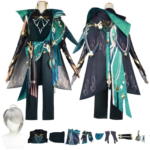 LBKHNRT Anime Genshin Impact Alhaitham Cosplay Kostüm Rollenspiel Outfit mit Perücke Hose Schal Zubehör Set Halloween Comic Con Party Karneval Uniform für Erwachsene Kinder Unisex Anzug LBKHNRT Anime Genshin Impact Alhaitham Cosplay Kostüm Rollenspiel Outfit mit Perücke Hose Schal Zubehör Set Halloween Comic Con Party Karneval Uniform für Erwachsene Kinder Unisex Anzug von LBKHNRT