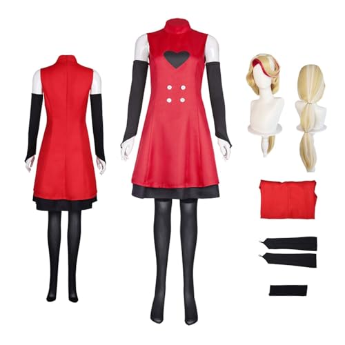 LBKHNRT Anime Hazbin Hotel Charlie Morningstar Cosplay Kostüm Rollenspiel Outfit mit Perücke rotes Kleid Set Halloween Comic Con Party Karneval Uniform für Erwachsene und Kinder Unisex Anzug LBKHNRT Anime Hazbin Hotel Charlie Morningstar Cosplay Kostüm Rollenspiel Outfit mit Perücke rotes Kleid Set Halloween Comic Con Party Karneval Uniform für Erwachsene und Kinder Unisex Anzug von LBKHNRT