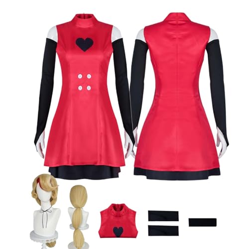 LBKHNRT Anime Hazbin Hotel Charlie Morningstar Cosplay Kostüm Rollenspiel Outfit mit Perücke rotes kurzes Kleid Set Halloween Comic Con Party Karneval Uniform für Erwachsene und Kinder Unisex Anzug LBKHNRT Anime Hazbin Hotel Charlie Morningstar Cosplay Kostüm Rollenspiel Outfit mit Perücke rotes kurzes Kleid Set Halloween Comic Con Party Karneval Uniform für Erwachsene und Kinder Unisex Anzug von LBKHNRT