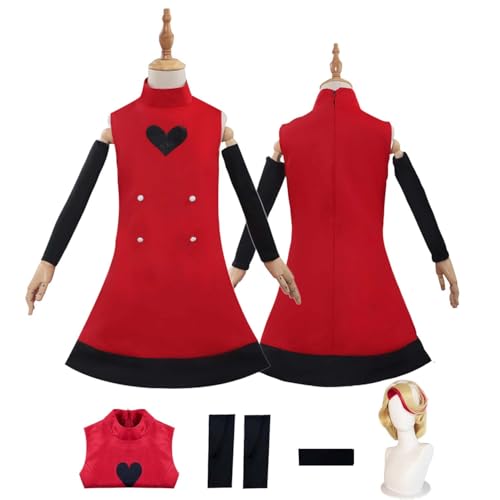 LBKHNRT Anime Hazbin Hotel Charlie Morningstar Cosplay Kostüm Rollenspiel Outfit mit Perücke schwarzes Herz rotes Kleiderset Halloween Comic Con Party Karneval Uniform für Kinder Unisex Anzug LBKHNRT Anime Hazbin Hotel Charlie Morningstar Cosplay Kostüm Rollenspiel Outfit mit Perücke schwarzes Herz rotes Kleiderset Halloween Comic Con Party Karneval Uniform für Kinder Unisex Anzug von LBKHNRT
