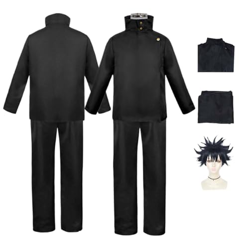 LBKHNRT Anime JJK Fushiguro Megumi Cosplay Kostüm Rollenspiel Outfit mit Perücke schwarzem Oberteil und langer Hose Set für Halloween Comic Con Party Karneval Uniform für Kinder Unisex Anzug LBKHNRT Anime JJK Fushiguro Megumi Cosplay Kostüm Rollenspiel Outfit mit Perücke schwarzem Oberteil und langer Hose Set für Halloween Comic Con Party Karneval Uniform für Kinder Unisex Anzug von LBKHNRT