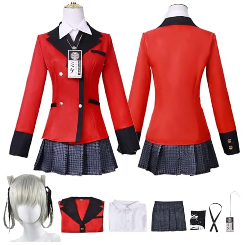 LBKHNRT Anime Kakegurui Momobami Kirari Cosplay Kostüm Rollenspiel Outfit mit Perücke Rock Zubehör Halloween Comic Con Party Karneval Uniform für Erwachsene Kinder Unisex Anzug LBKHNRT Anime Kakegurui Momobami Kirari Cosplay Kostüm Rollenspiel Outfit mit Perücke Rock Zubehör Halloween Comic Con Party Karneval Uniform für Erwachsene Kinder Unisex Anzug von LBKHNRT