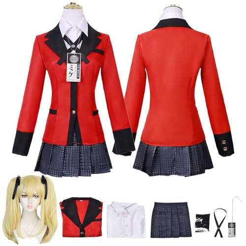 LBKHNRT Anime Kakegurui Saotome Meari Cosplay Kostüm Rollenspiel Outfit mit Perücke Hemd Halloween Comic Con Party Karneval Uniform für Erwachsene Kinder Unisex Anzug LBKHNRT Anime Kakegurui Saotome Meari Cosplay Kostüm Rollenspiel Outfit mit Perücke Hemd Halloween Comic Con Party Karneval Uniform für Erwachsene Kinder Unisex Anzug von LBKHNRT